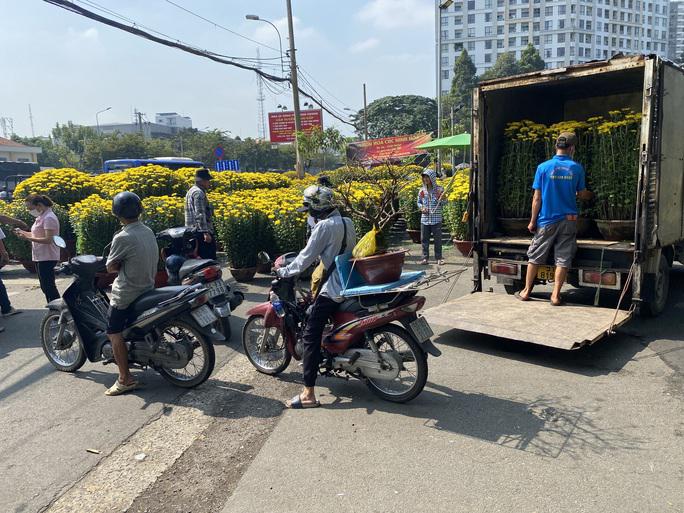 Cúc đại đóa được xe tải chở đến chợ hoa