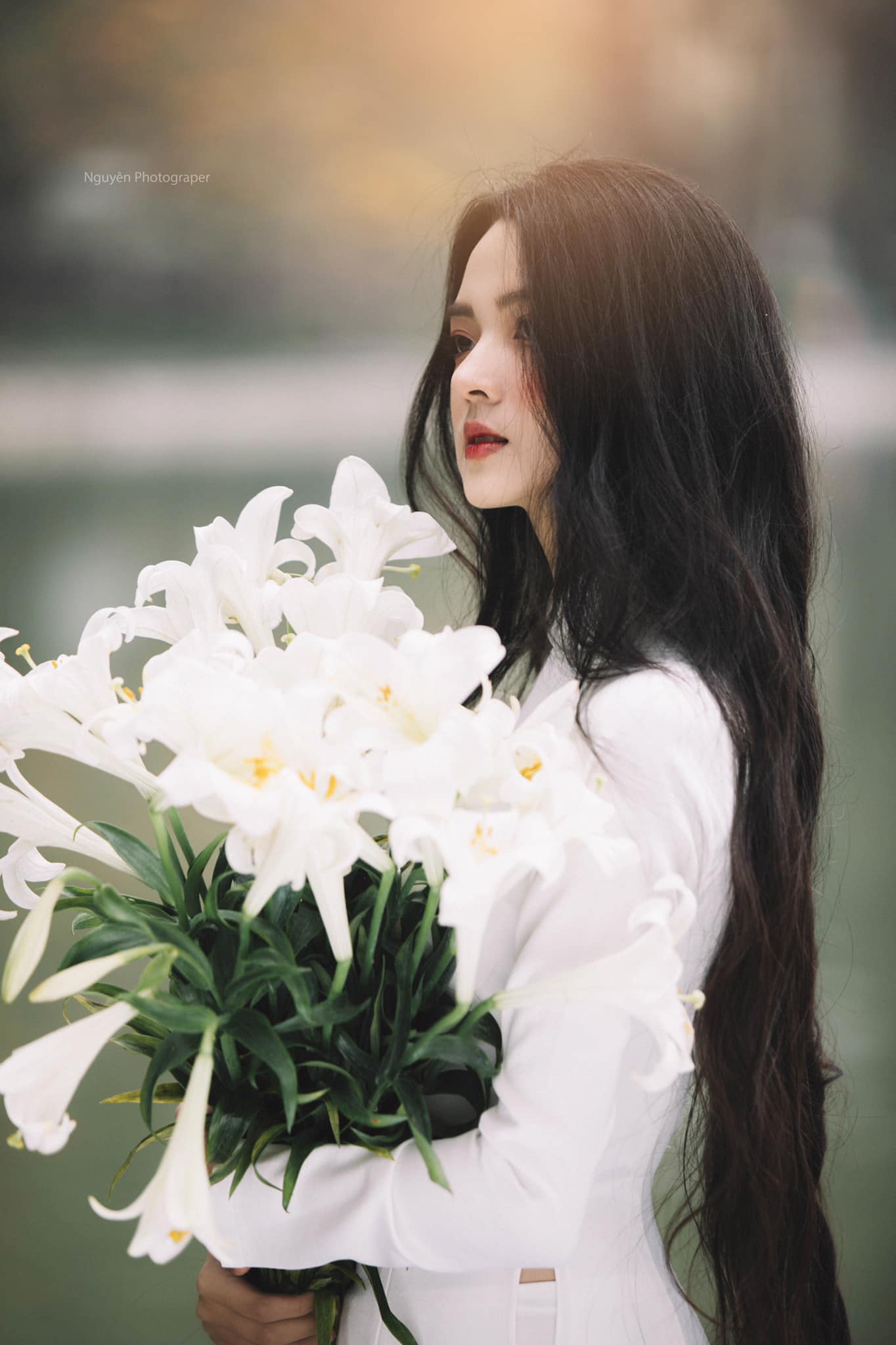 Trước đó, khi có cơ hội ra Hà Nội cô đã thực hiện bộ ảnh tại hồ Hoàn Kiếm.