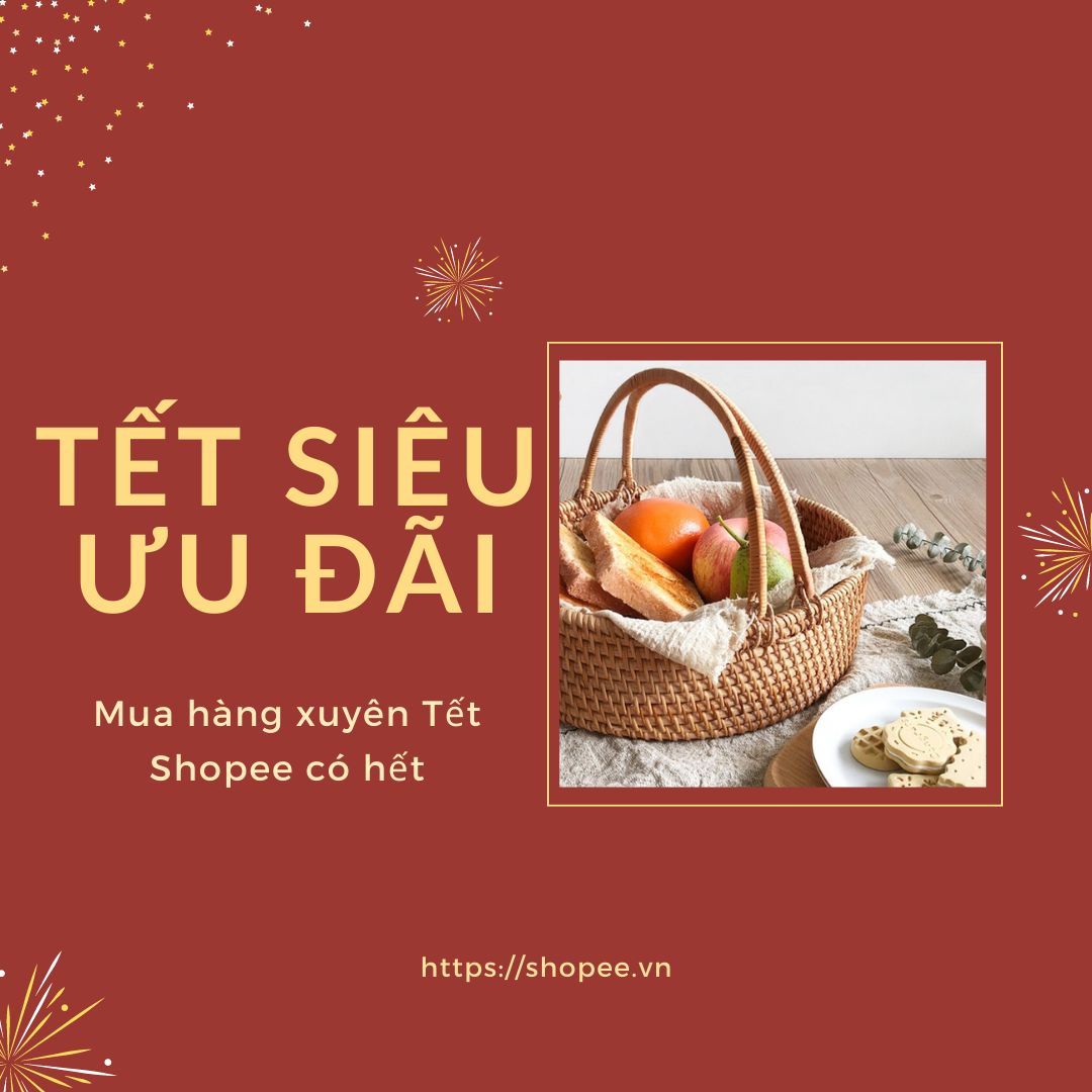 Giỏ mây đựng đồ đi dã ngoại có tay cầm hiện có giá chỉ 292.500 đồng trên Shopee, duy nhất trong hôm nay
