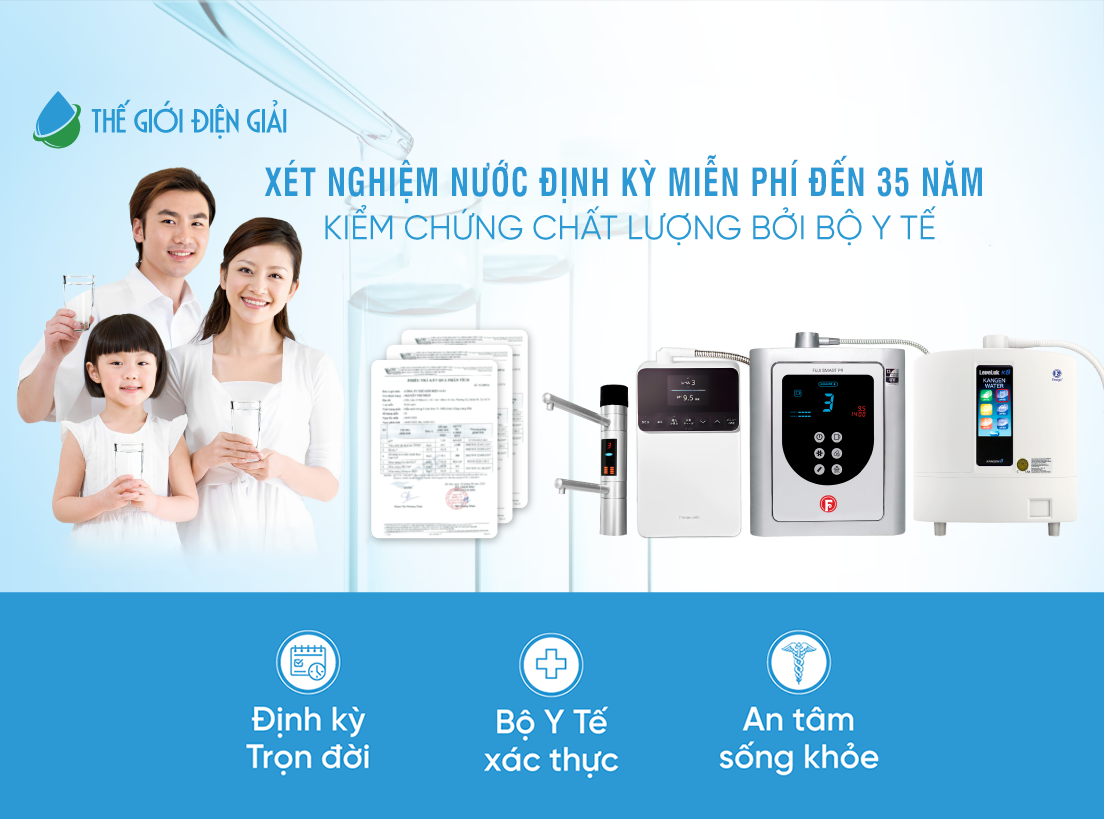 Xét nghiệm nước định kỳ miễn phí tại Thế Giới Điện Giải