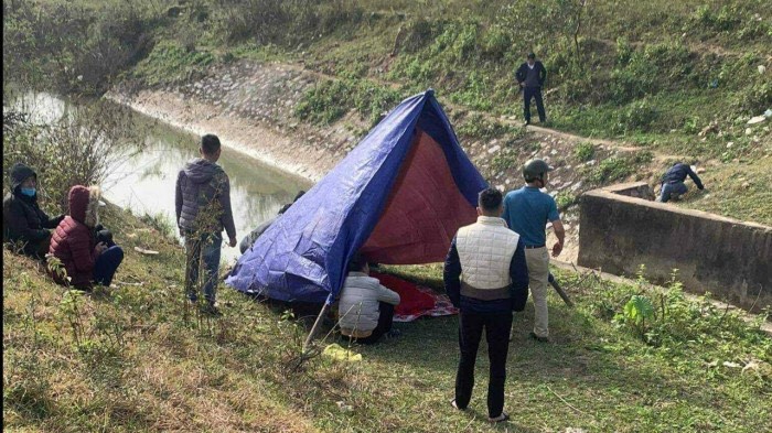 Khu vực xảy ra tai nạn xe máy lao xuống kênh khiến 3 người tử vong ở Nghệ An.