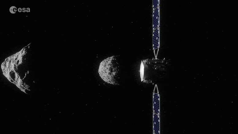 Tàu Hera khi tiến đến mục tiêu - Ảnh: ESA
