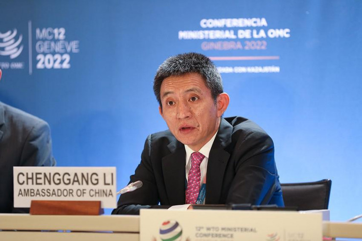 Đại sứ Trung Quốc tại WTO Lý Thành Cương. Ảnh: TÂN HOA XÃ