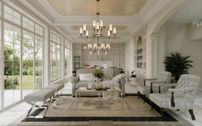 Bên trong vừa hiện đại vừa cổ điển.