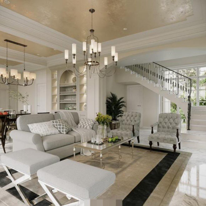 Tông màu trắng là chủ đạo.