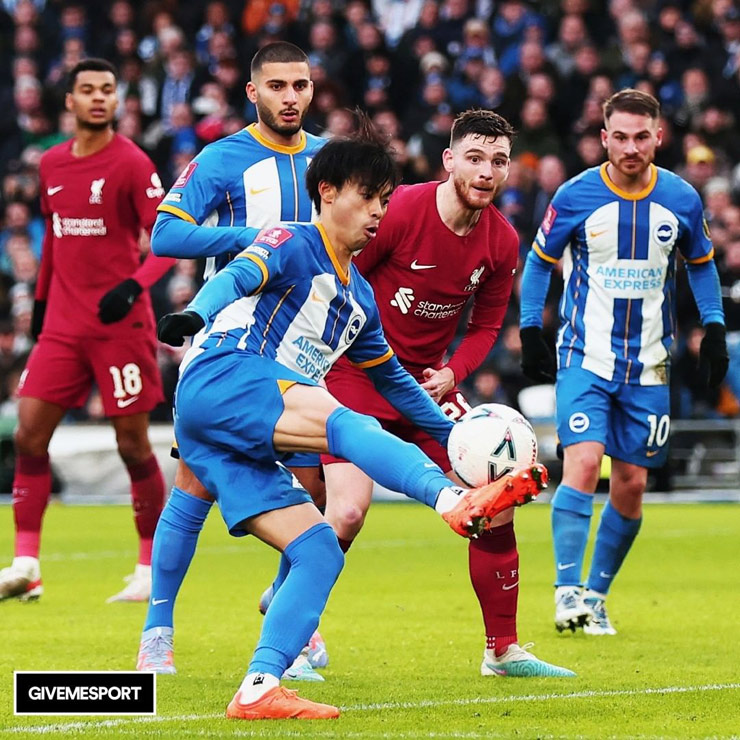 Liverpool bị Brighton loại ở FA Cup khi để Kaoru Mitoma lập siêu phẩm ở phút đá bù giờ cuối trận