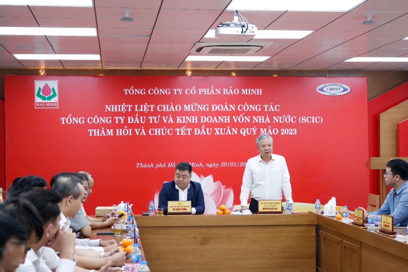 Ông Nguyễn Quốc Huy – Thành viên Hội Đồng Thành viên, Tổng Giám đốc SCIC phát biểu tại buổi làm việc