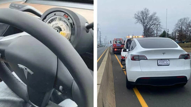 Tesla Model Y đang chạy trên cao tốc thì bất ngờ rơi vô-lăng - 1