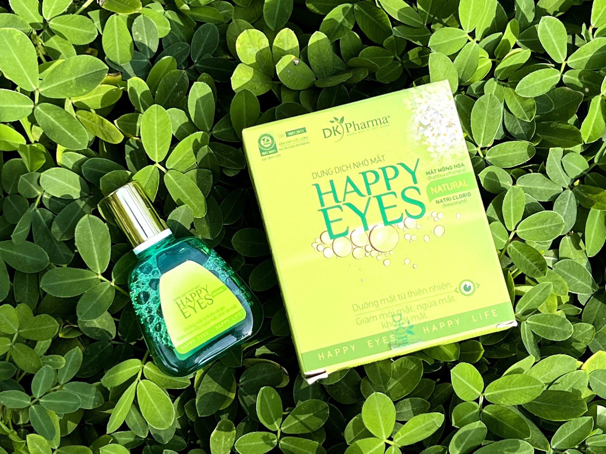 Dung dịch nhỏ mắt Happy Eyes Natural tích hợp các thành phần dưỡng mắt từ thiên nhiên.