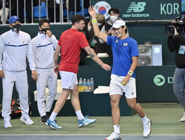 ĐT tennis Hàn Quốc giành chiến thắng vang dội