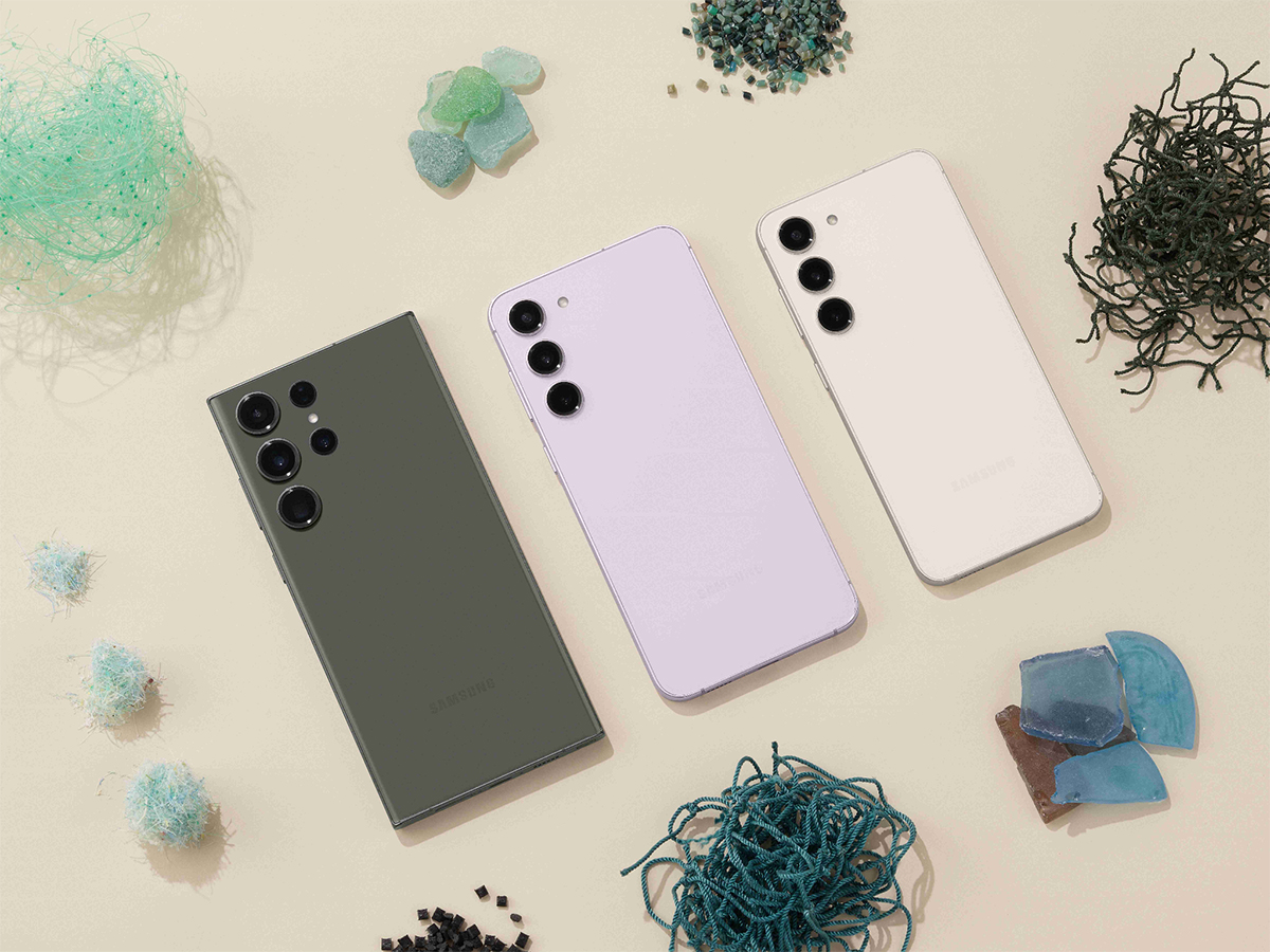 Galaxy S23 Series thiết kế phần mặt lưng với 80% nhựa PET, sử dụng nhiều chất liệu tái chế hơn bất kỳ dòng Galaxy nào trước đây.