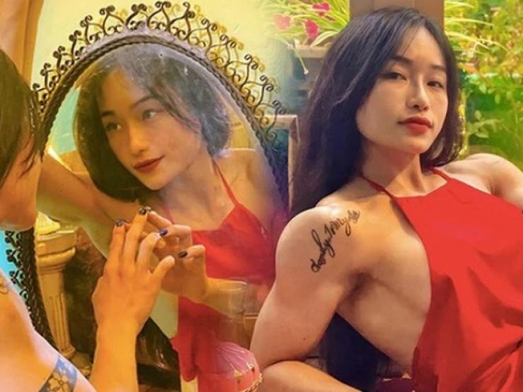 Người đẹp Buôn Ma Thuột khiến đàn ông "kiêng nể" khi khoe cơ bắp với áo dài, yếm