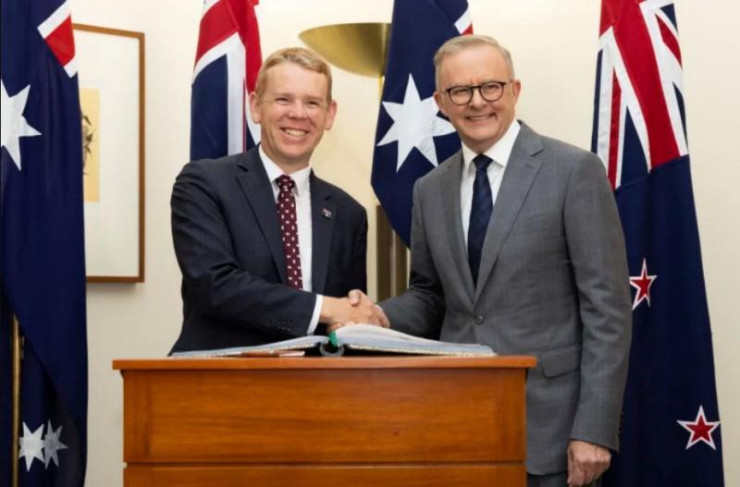 Thủ tướng Australia&nbsp;Anthony Albanese và Thủ tướng New Zealand Chris Hipkins. Ảnh: Sydney Morning Herald