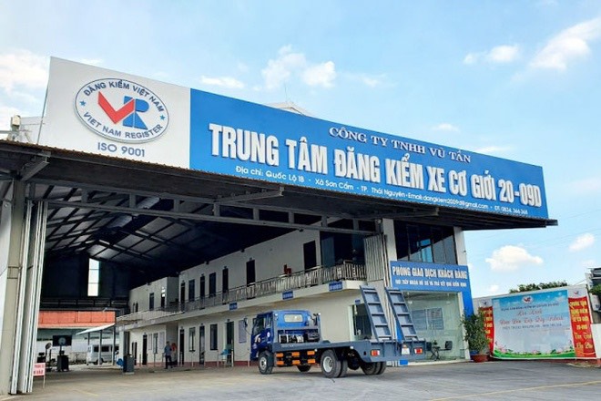 Trung tâm đăng kiểm 20-09D nơi 4 bị can làm việc.