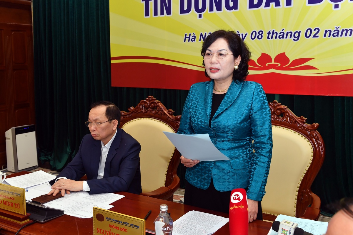 Thống đốc Nguyễn Thị Hồng khẳng định chưa có bất kỳ văn bản nào yêu cầu thắt chặt tín dụng bất động sản. Ảnh: NHNN.