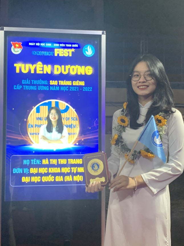 Hà Thị Thu Trang đạt Giải thưởng Sao Tháng Giêng năm 2022 do Trung ương Hội Sinh viên Việt Nam trao tặng.