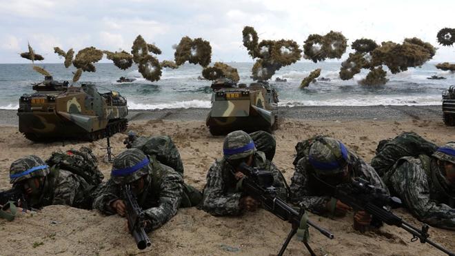 Triều Tiên coi các cuộc tập trận chung Mỹ-Hàn là mối đe dọa lớn. Ảnh: YH