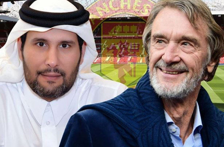 Đại gia Sheikh Jassim Bin Hamad Al Thani (trái) và tỷ phú giàu nhất nước Anh Jim Ratcliffe gửi giá thầu hỏi mua MU&nbsp;