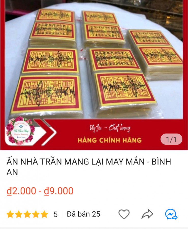 Ấn nhà Trần được bán với giá từ 2000 đồng qua các trang thương mại điện tử