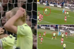 Bóng đá - Ác mộng Haaland: 2 cơ hội cận thành bỏ lỡ cả 2, Guardiola cạn lời sau trận