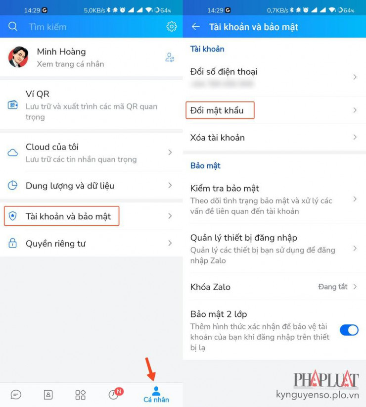 Cách đổi mật khẩu Zalo trên điện thoại và máy tính - 2
