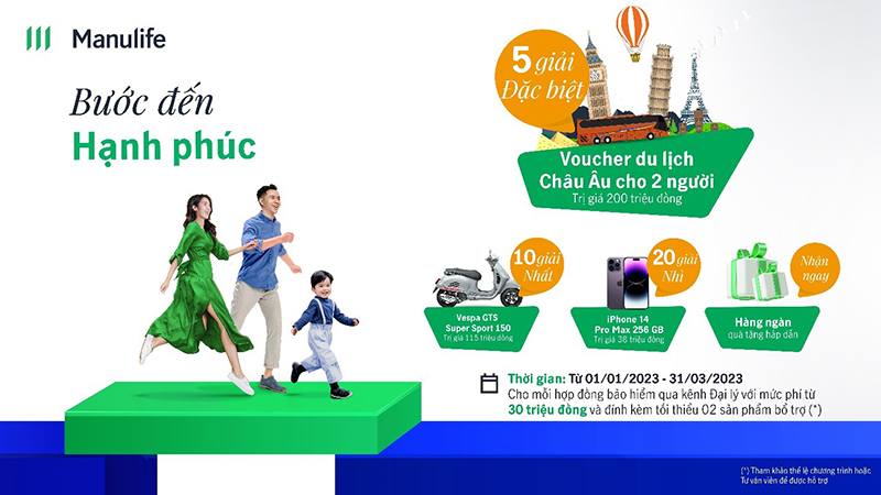 Manulife Việt Nam tiếp tục triển khai chương trình khuyến mại Quý 1/2023