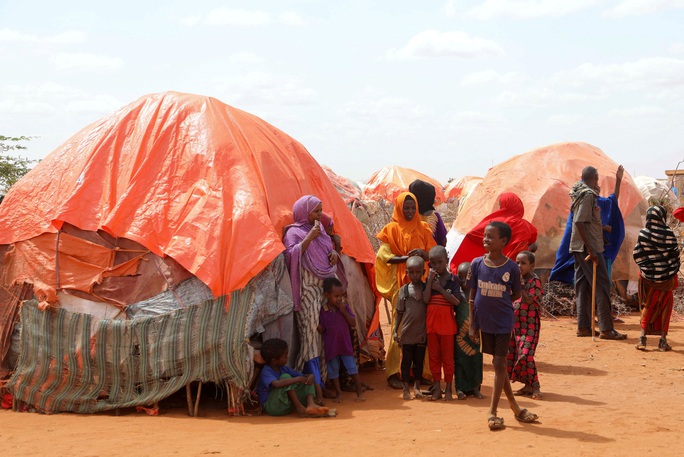 Những căn lều tạm tại một trại dành cho người di tản ở vùng Gedo -Somalia Ảnh: REUTERS