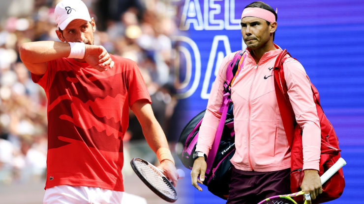Djokovic (áo đỏ) và Nadal (áo hồng) đang tạo ra cuộc đua Grand Slam hấp dẫn nhất lịch sử