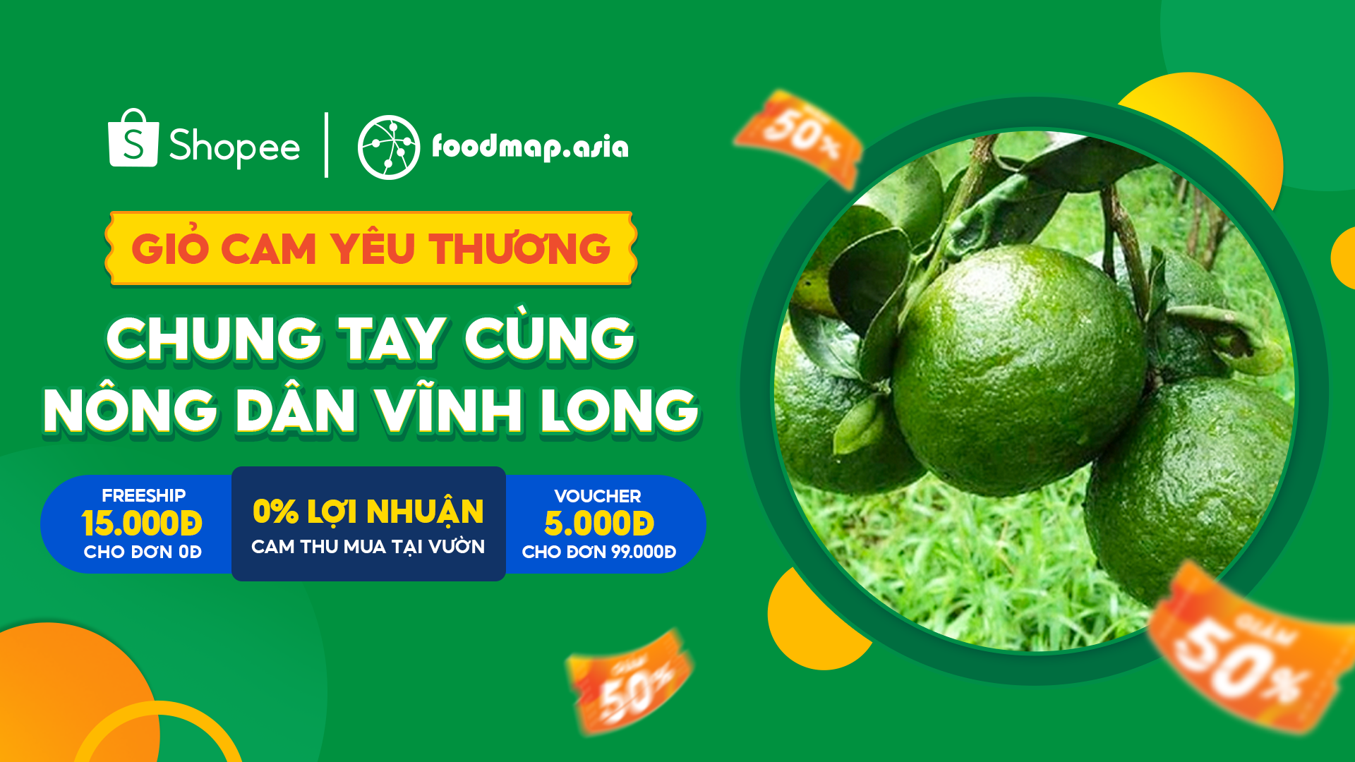 “Giỏ cam yêu thương” là chiến dịch mới nhất của Foodmap nằm trong chuỗi hoạt động hỗ trợ nông dân Việt Nam vượt qua khó khăn, chuyển đổi số và kinh doanh hiệu quả trên sàn TMĐT Shopee.