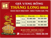 Giá Vàng Rồng Thăng Long- Bảo Tín Minh Châu ngày 23.2.2023
