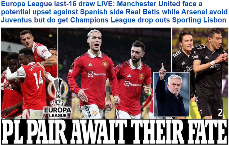 Tờ Daily Mail đánh giá MU và Arsenal đều gặp đối thủ khó chịu