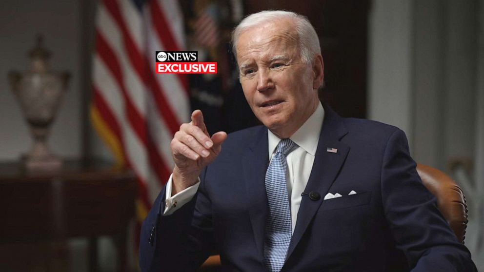 Tổng thống Mỹ Joe Biden trong buổi trả lời phỏng vấn với đài ABC ngày 24/2. Ảnh: ABC&nbsp;