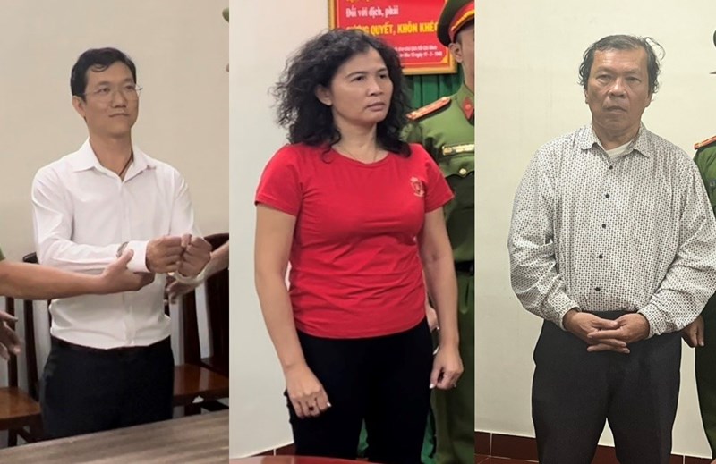 3 bị can Quân, Ni và Sỹ (từ trái qua phải)