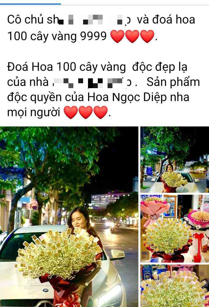 Shop hoa đăng trên Facebook để thông tin cho rõ về nguồn gốc về bó hoa 100 cây vàng