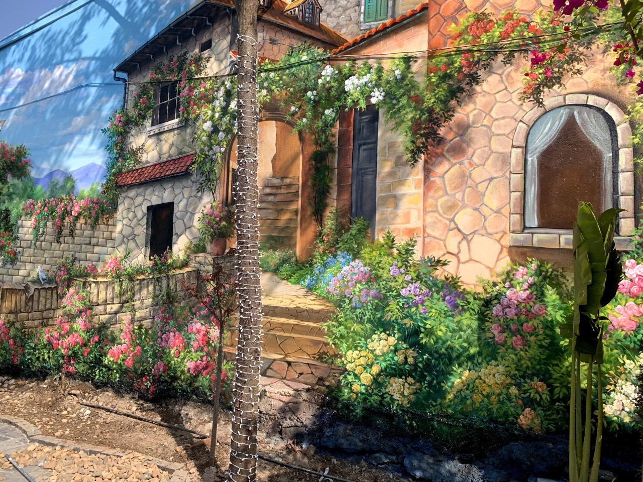 Vẽ Tranh tường ngoài trời thực hiện bởi hoạ sĩ Hạnh / 0989 149 805