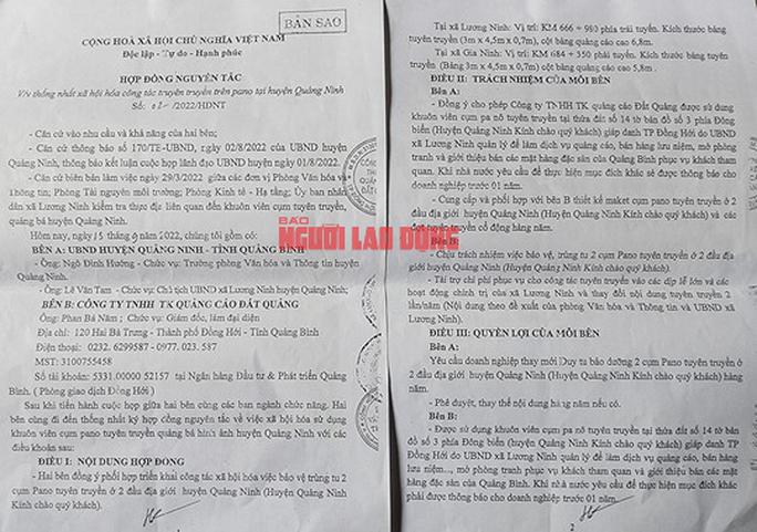 "Hợp đồng nguyên tắc" giữa Phòng VH-TT huyện Quảng Ninh, UBND xã Lương Ninh được ký kết với doanh nghiệp