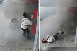 Bạn trẻ - Cuộc sống - Đi đường thấy cửa hàng cháy, người đàn ông khuyết tật bất chấp nguy hiểm để làm một việc