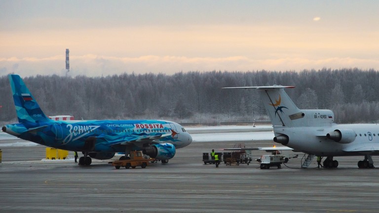 Các máy bay tại sân bay quốc tế Pulkovo, thành phố St. Petersburg, Nga. Ảnh: Sputnik