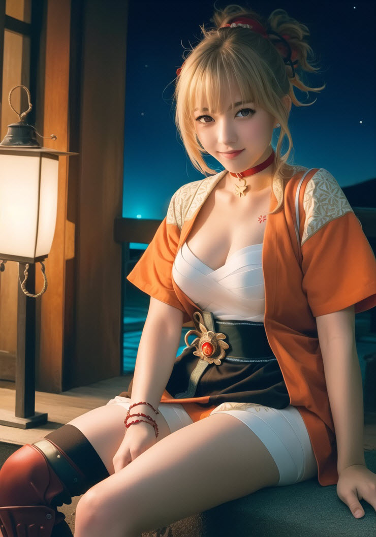 &#34;Đổ gục&#34; trước hình ảnh cosplay Yoimiya game Genshin Impact được vẽ bởi AI - 11