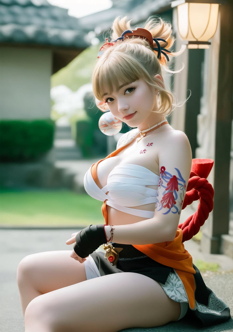&#34;Đổ gục&#34; trước hình ảnh cosplay Yoimiya game Genshin Impact được vẽ bởi AI - 12