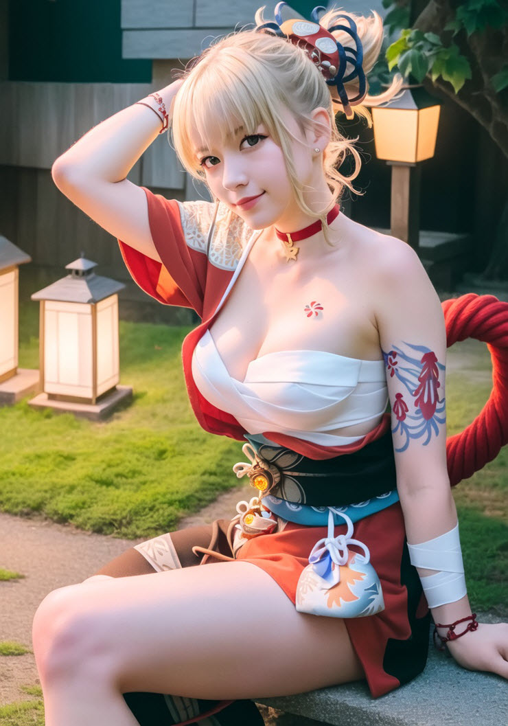 &#34;Đổ gục&#34; trước hình ảnh cosplay Yoimiya game Genshin Impact được vẽ bởi AI - 13
