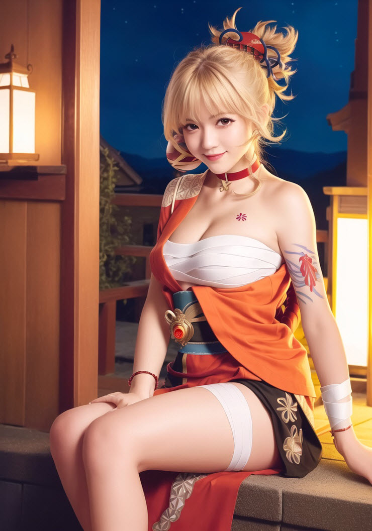 &#34;Đổ gục&#34; trước hình ảnh cosplay Yoimiya game Genshin Impact được vẽ bởi AI - 8