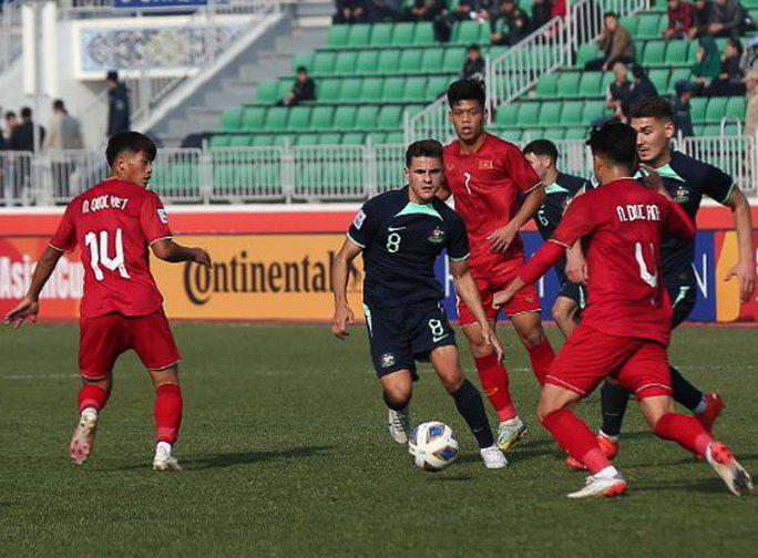 U20 Việt Nam (áo đỏ) có khởi đầu thuận lợi khi giành chiến thắng trước U20 Úc