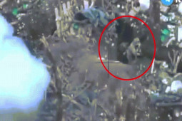 Video: Xe bọc thép nã đạn vào chiến hào và phản ứng ”lạ” của binh sĩ ở Ukraine