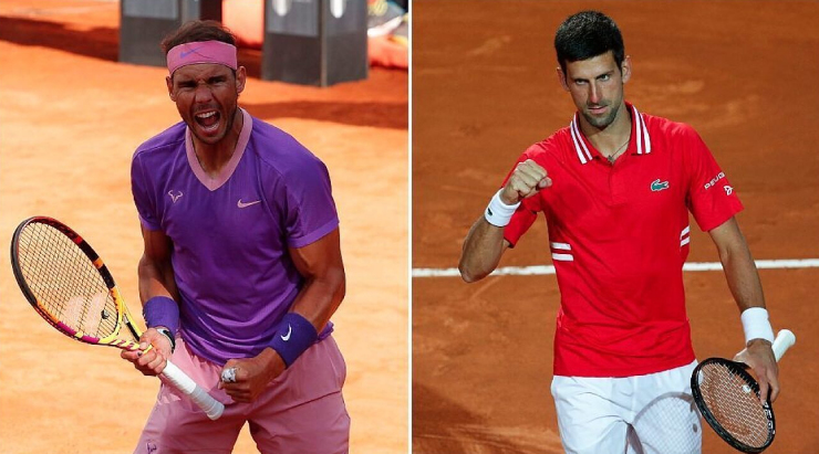 Djokovic (phải) được đánh giá cao hơn Nadal (trái) tại Roland Garros 2023