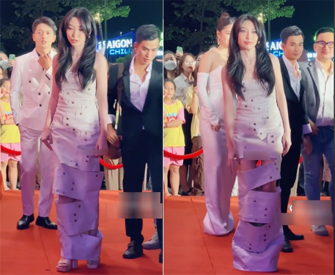 Nhiều fan bình luận rằng, nhan sắc xinh đẹp của Khổng Tú Quỳnh cũng không cứu nổi bộ đồ khó hiểu này.