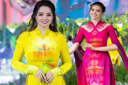 Đời sống Showbiz - Mai Thu Huyền, Á hậu Miss Charm 2023 duyên dáng trong tà áo dài rực rỡ