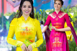 Đời sống Showbiz - Mai Thu Huyền, Á hậu Miss Charm 2023 duyên dáng trong tà áo dài rực rỡ