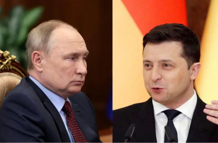 Tổng thống Nga Vladimir Putin (trái) và Tổng thống Ukraine Volodymyr Zelensky. Ảnh: REUTERS