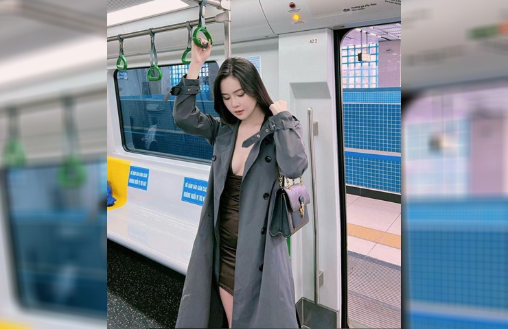 Thái Thảo Nguyên lại gợi cảm hơn với thiết kế váy tôn vòng 1 kết hợp blazer ở ngoài.
